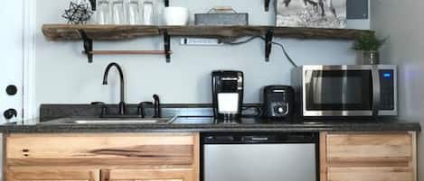 Microwave, oven, coffee/tea maker, toaster