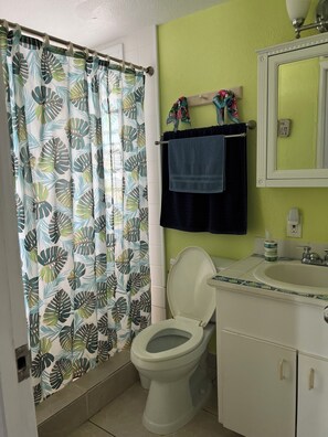 Shower, towels - Condo with Carribean Sea view in Gated Community in Outstanding Location (Christiansted)