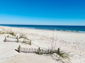 Enjoy a serene beach experience with access to the ocean.