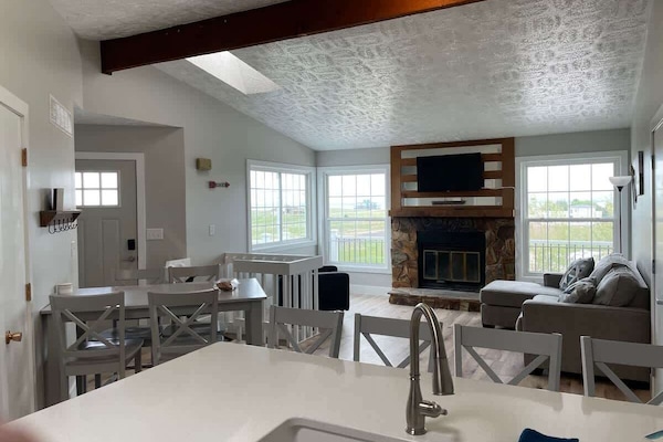 Living room of Condo #1. As with all Bayview Condos it has great lake views.