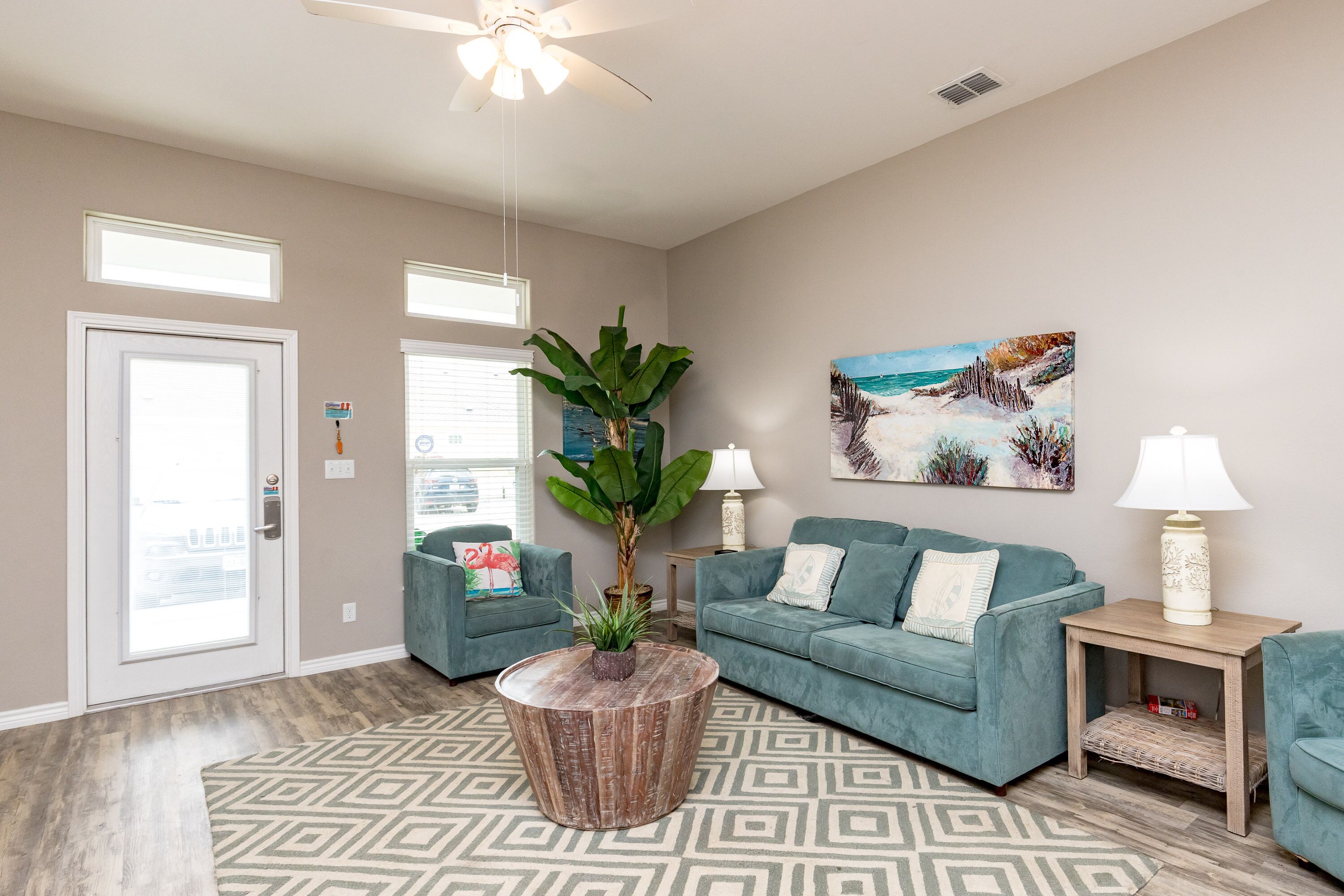 Flat-screen TV, DVD player