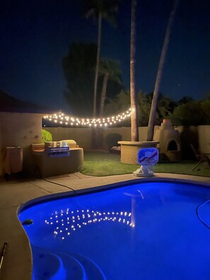 Piscine extérieure, piscine chauffée