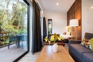 Televisión LCD, piso con calefacción