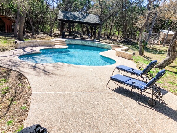 Pool and covered grill space 