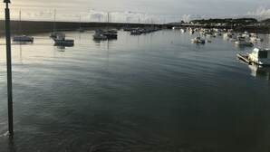 Un port de plaisance où sont amarrés de nombreux bateaux.