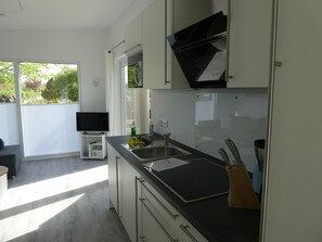 Kühlschrank, Mikrowelle, Herdplatte, Geschirrspüler