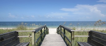 Beautiful gated condo with private beach access.