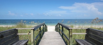 Beautiful gated condo with private beach access.