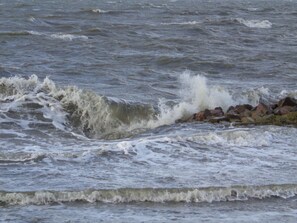 Beach nearby, sun-loungers - First floor vacation apartment Roseneck on the North Sea in Schleswig-Holstein, (Friedrichskoog)