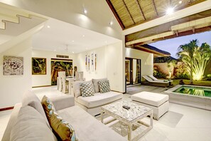 Villa, 3 Bedrooms | Living area | Flat-screen TV - Private Pool Fully Staffed Villa Canggu (Canggu)