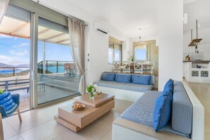 TV, fireplace, DVD player - Villa Nirvana - Alfresco Villas - Breathtaking view (Sivota)