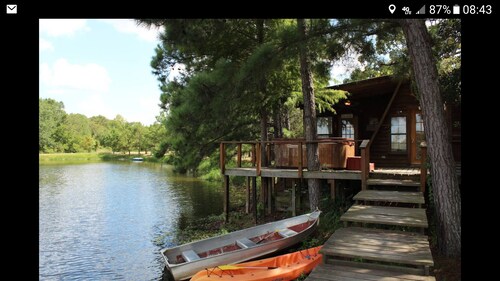 The Bluegill A-frame cabin at Bluegill Lake Cabins