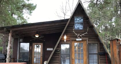 The Bluegill A-frame cabin at Bluegill Lake Cabins