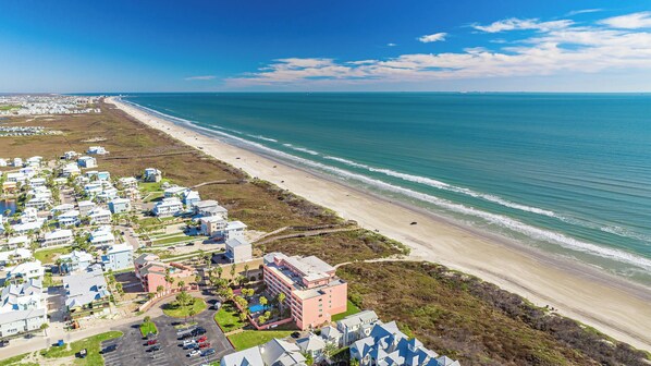 Enjoy a scenic ocean view from the comfort of our resort, situated adjacent to a sandy beach.