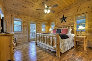 3 bedrooms, desk, iron/ironing board, travel cot - Mountain Dream Hideaway | Stylish Cabin w/ Mountain Views, Hot Tub & Game Room (Blue Ridge)