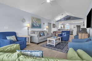 TV, DVD player, books, video library