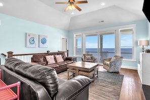 TV, fireplace, DVD player, books