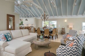 TV, stereo, offices - Maria Bluff Main House Villa- Modern, Generator, Private Pool, and Pool Table! (Cruz Bay)