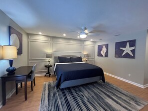 3 bedrooms, desk, iron/ironing board, travel crib