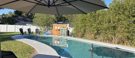 Piscine extérieure, piscine chauffée