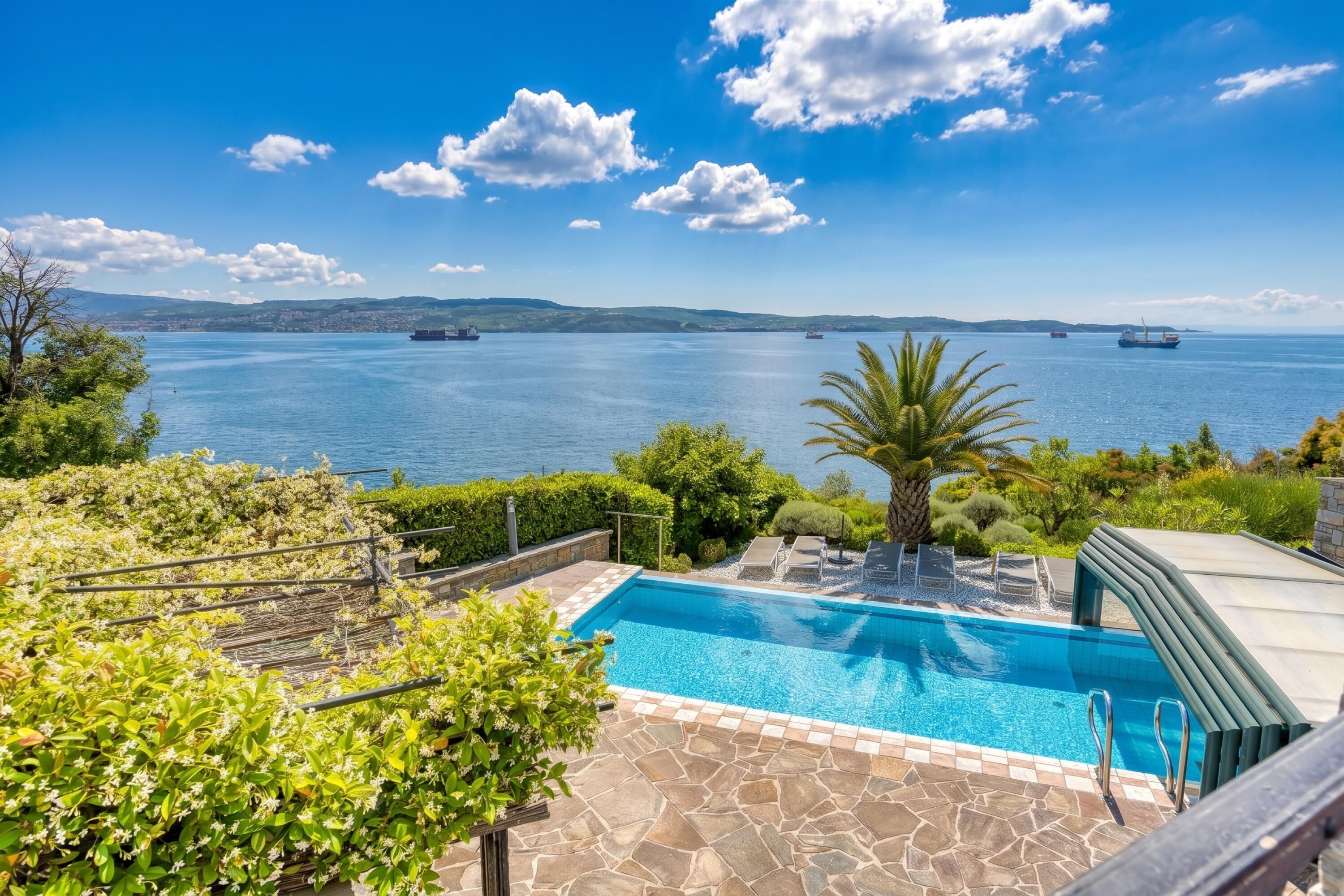 Seasonal outdoor pool, a heated pool