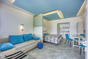Honeymoon Apartment, Multiple Bedrooms, Sea Facing (Pool Studio Debeli Rtič 1) | Living area | 21-inch flat-screen TV with digital channels, stereo - Pool Apartments Debeli Rtič (Ankaran)