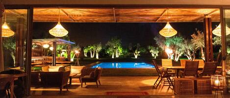 屋外プール、温水プール