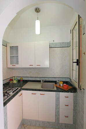 Fridge, oven, stovetop, cookware/dishes/utensils