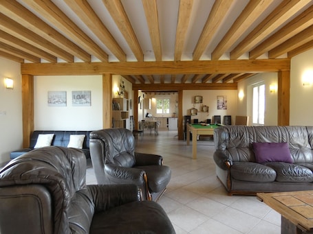 Interior. Family cottage for 5 with billiards and playground