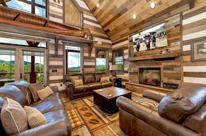 TV, fireplace, video games