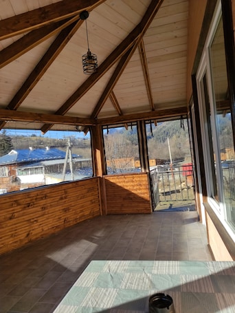 Interior. Будинок ,навкруги гори ліс Карпати.
