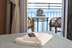 Quarto casal ou duplo premier, vista para o mar | Roupas de cama de algodão egípcio, roupas de cama premium