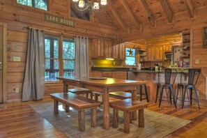 Dining - Lakeside Cabin w/ mountain views, dock, fire pit, hot tub, and much more! (Ellijay)