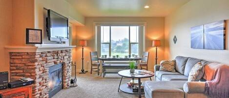 Flachbildfernseher, Kamin