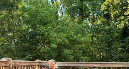 Colorful lakeside home with beautiful views and dock access