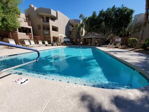 Outdoor pool, a heated pool