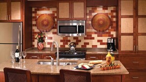 Fridge, microwave, coffee/tea maker