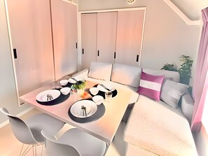 Basic Apartment (303) | Living area | LCD TV, streaming services - Eternity APARTMENT HOTEL SHINAGAWA (Tokyo)