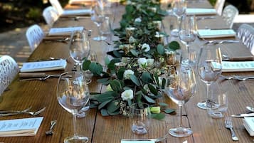 Outdoor banquet area