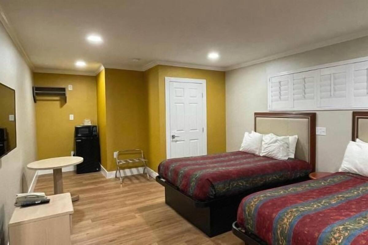 Desk, blackout curtains, iron/ironing board (on request), free WiFi