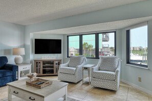 TV, DVD player, stereo