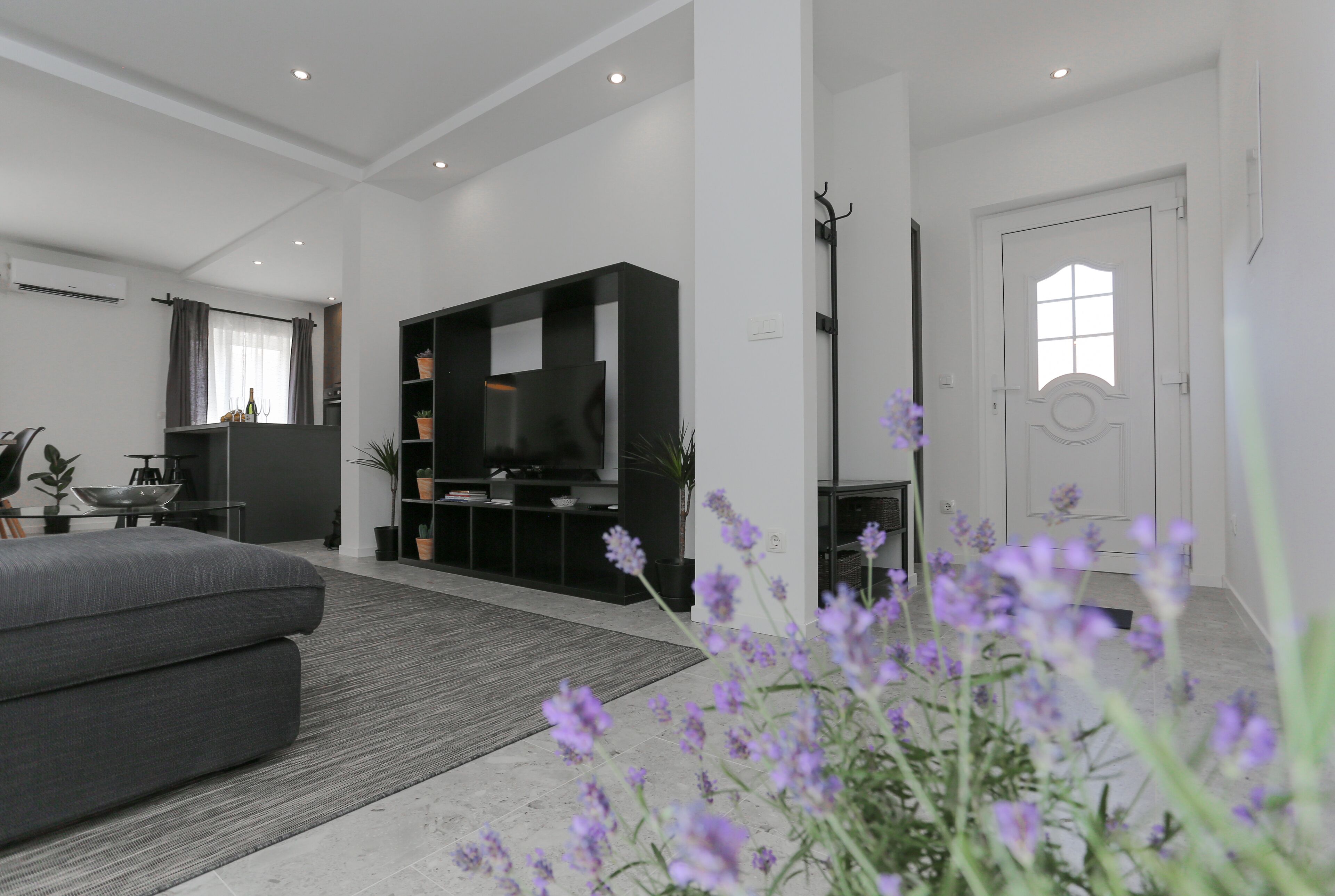 Apartment (Three Bedroom Apartment- Balconies an) | Living room | Flat-screen TV