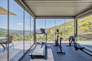Fitness facility - Infinite Serenity: Villa Etheria – 4 Bed Luxury, Private pool, Gym (Andros)