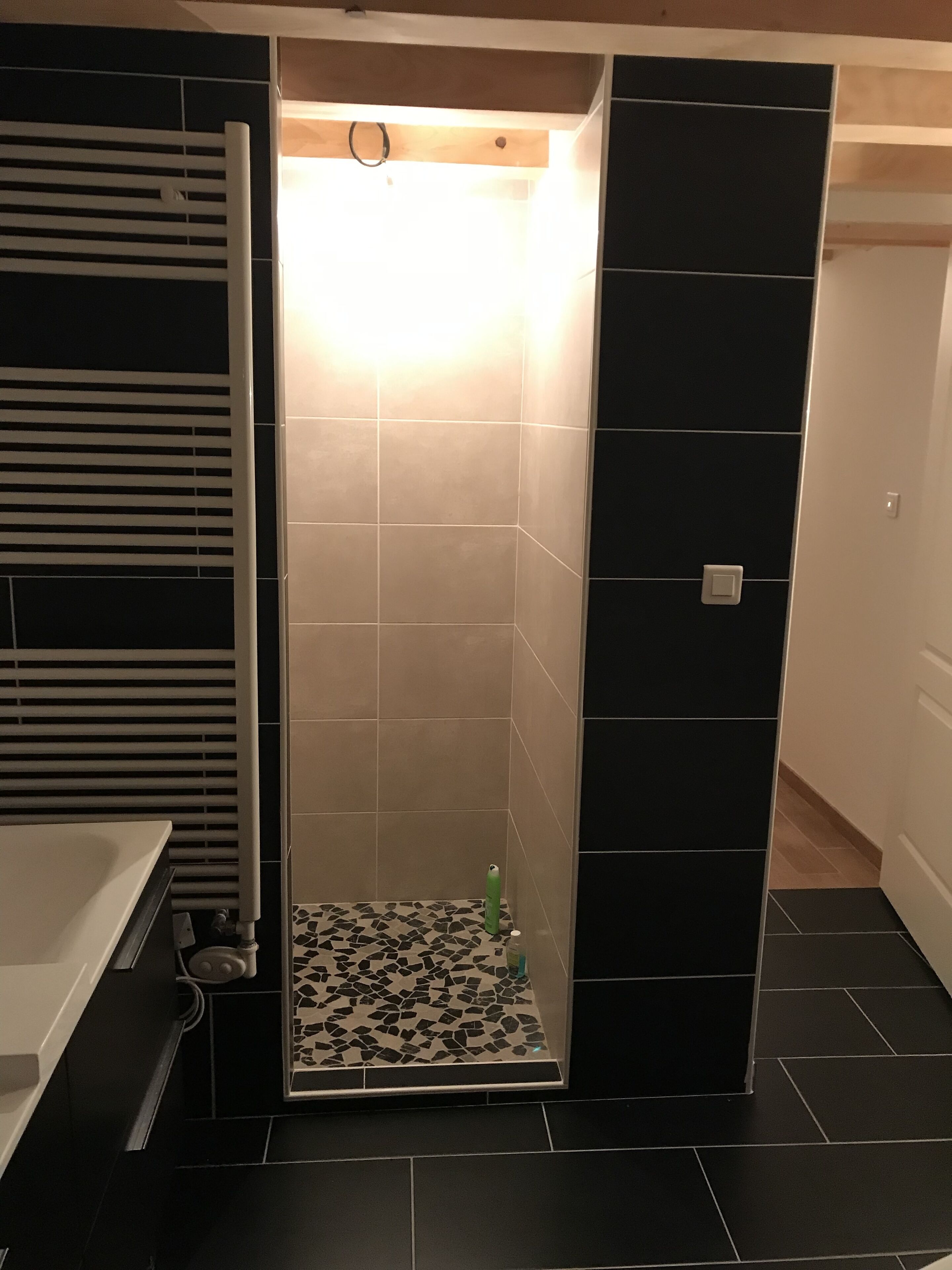 Ensemble douche/baignoire, sèche-cheveux, serviettes fournies, shampoing