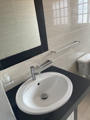 Towels, soap, toilet paper