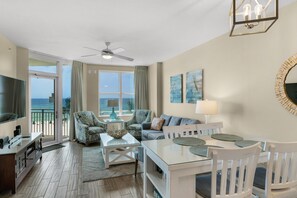 Flat-screen TV, DVD player