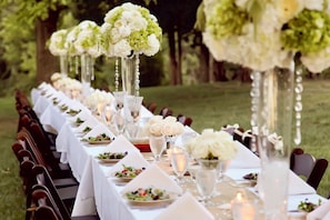Outdoor banquet area
