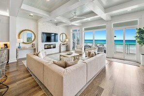 Smart TV, fireplace, table football