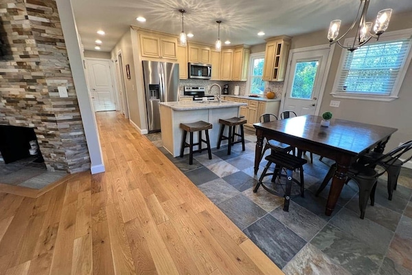 Dining area and kitchen