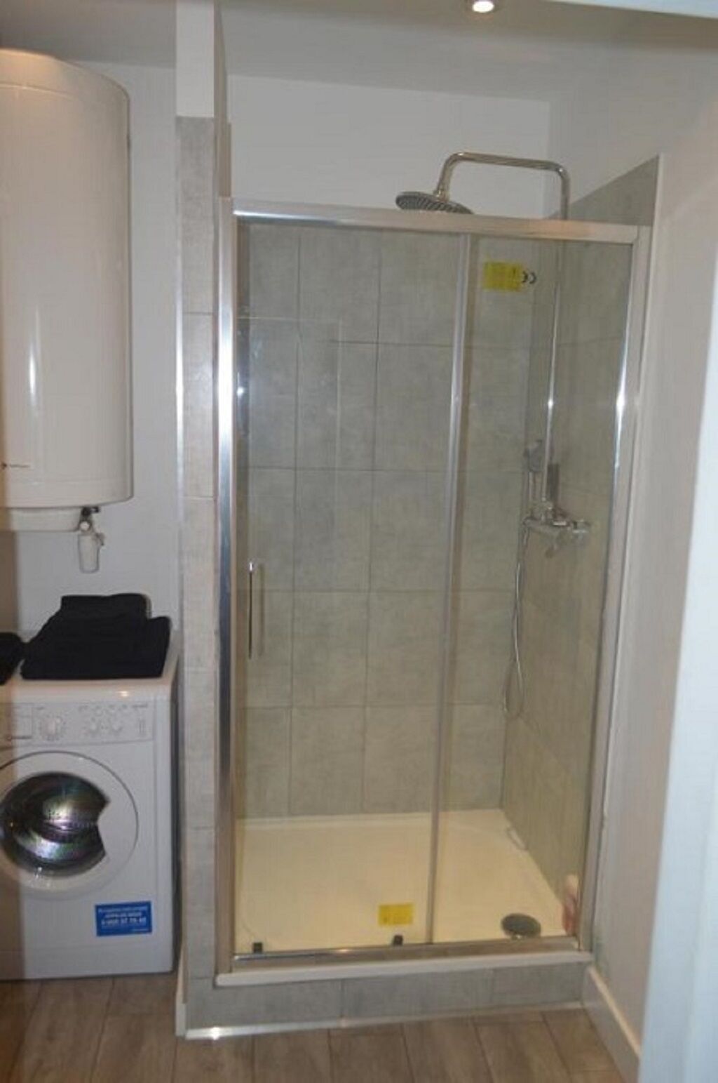 Hair dryer, towels, toilet paper